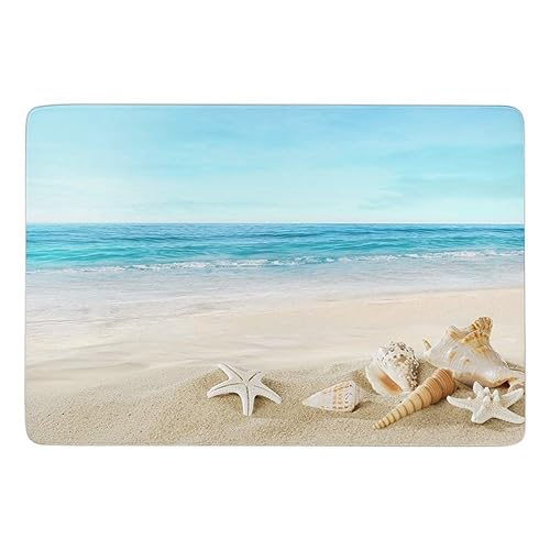 Cmagnifico Teppich Strand Meer Seestern Teppich Weiche Bodenmatte für Wohnzimmer Schlafzimmer (100 x 150 cm) von Cmagnifico