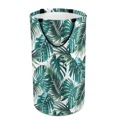 Cmagnifico Wäschesammler Palmblatt und Monstera Wäschekorb groß Wäschekorb mit Griff von Cmagnifico