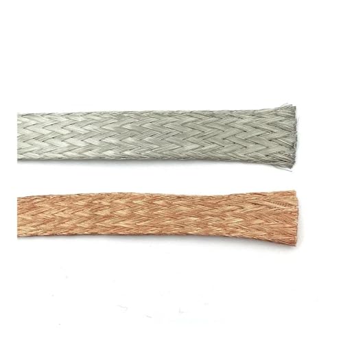 Cmis Kbei 2 mm, 4, 6, 8, 10, 16, 18 mm, verzinntes Kupfergeflecht, einziehbar, Metallummantelung, abgeschirmt, Signalkabelschutz, Drahtumwicklung, 2/5 m (verzinntes Kupfer, 200 cm breit 2 mm) von Cmis Kbei