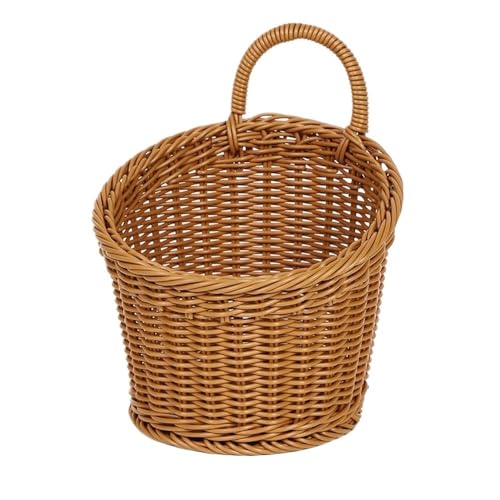Cmis Kbei Küchen Aufbewahrungskorb Weinrebe mit Griff für Küchenutensilien, Wandkorb zum Aufhängen für Zuhause, Aufbewahrungsbehälter für Blumen (rund, 17 x 15,5 cm) von Cmis Kbei