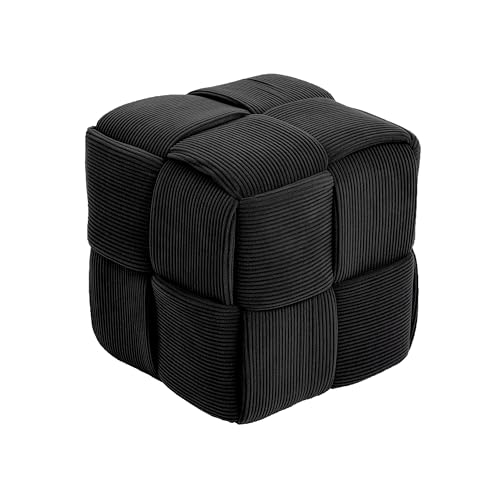 Cmishe Ottomane Fußstütze Weich und Bequem Ottomane Quadratisch Cord Gewebtes Design Sofa Hocker von Cmishe
