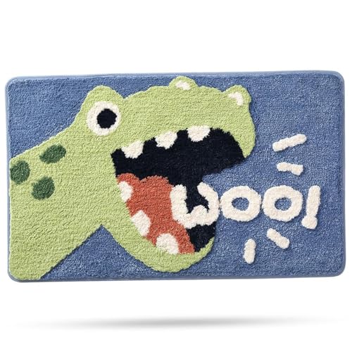 Cndiyald Badmatte 16x24 Zoll farbenfrohe Cartoon Roaring Dinosaur Bad Matte mit rutschfestem Gummi-Boden weich und absorbierende Schnelltrocknententeppich, Badezimmer, Badezimmer Cndiyald Badmatte 16x24 Zoll farbenfrohe Cartoon Roaring Dinosaur Bad Matte mit rutschfestem Gummi-Boden weich und absorbierende Schnelltrocknententeppich, Badezimmer, Badezimmer von Cndiyald