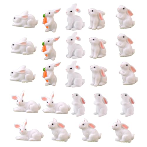 Cndiyald Osterminiatur -Kaninchen -Figuren Mini -Hasen -Ornamente Fairy Garden Decoration Kuchen -Topper 24pcs Outdoor -Statuen von Cndiyald