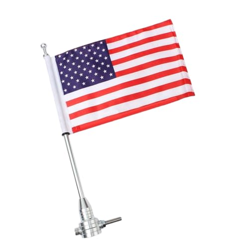 Motorradflagge Pole mit amerikanischer Flagge Motorrad Heckseitenmontage USA Flagge Stange 25x17cm Desktop Dekorationen von Cndiyald