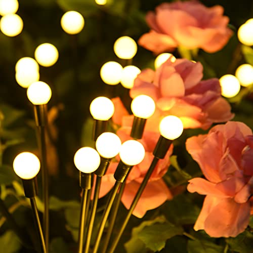 Solarlampen für Außen Garten, Cnkeeo 4 Stück Firefly Solar-Gartenlichter 8 Modi Wasserdicht Glühwürmchen Leuchte mit Fernbedienung für Gehwege Hof Terrasse Gehweg Decor von Cnkeeo