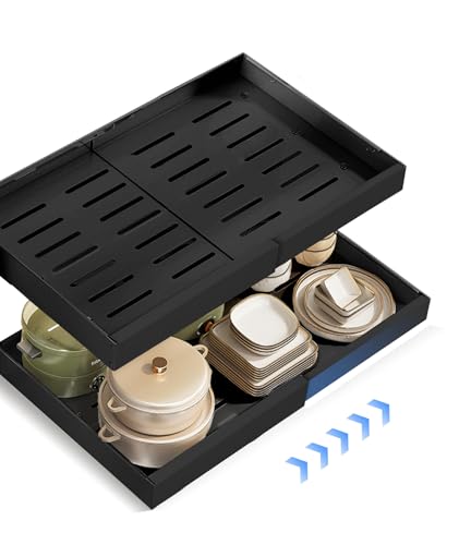 2 Ausziehbarer Schrank Organizer, Teleskopschublade Zum NachrüSten Kein Bohren Und Nageln Erforderlich Pull Out Cabinet Organizer Einstellbare Breite FüR Die KüChe Bad Wohnzimmer 32-52x42x7cm(black*2) 2 Ausziehbarer Schrank Organizer, Teleskopschublade Zum NachrüSten Kein Bohren Und Nageln Erforderlich Pull Out Cabinet Organizer Einstellbare Breite FüR Die KüChe Bad Wohnzimmer 32-52x42x7cm(black*2) von CnosDB
