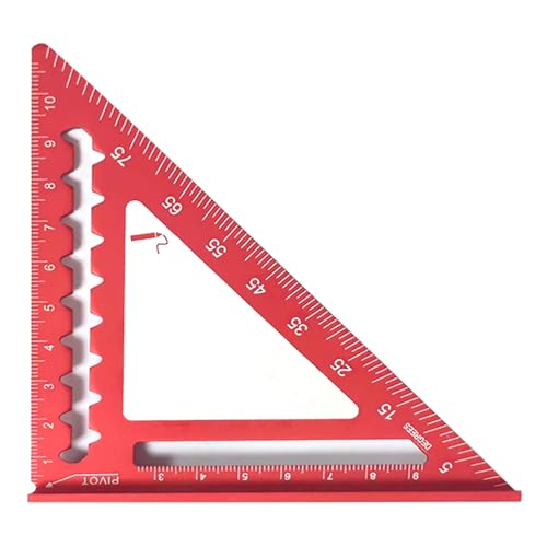 4 Zoll Aluminium Dreieck Herrscher 45 Grad/90 Grad Holzbearbeitung Quadratischer Prospraktor Multifunktionales Messwerkzeug Multifunktionales Framing Square von Cnrfeoap
