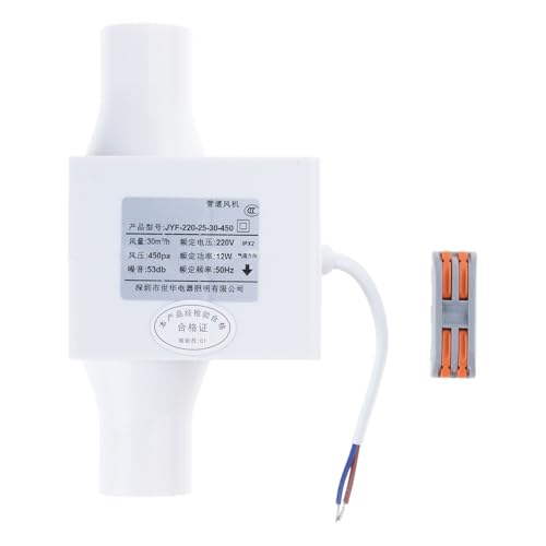 Cnrfeoap 24300 U/min Inline-Luftgebläse, 12 W, elektrischer Inline-Bilge-Elektroventilator, Marine-Abluftventilator von Cnrfeoap