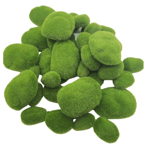 Cnrfeoap 40 Stück Künstliche Moossteine Landschaft Dekoration für Aquarium Terrarium Handwerk Projekte Keine Wartung Terrarium Steine von Cnrfeoap