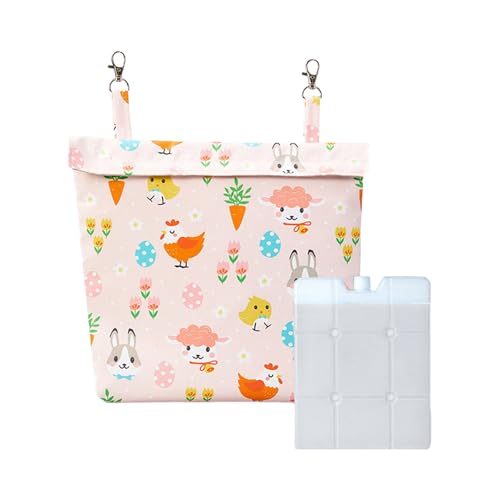 Cnrfeoap Waschbare Kühlbeutel zum Aufhängen mit Kühlakkus für kleine Haustiere, atmungsaktives Stoffdesign für Kaninchen, Nagetiere, Frettchen, hängende Eisbeutel für kleine Haustiere von Cnrfeoap