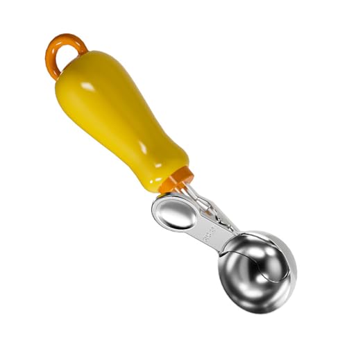 Edelstahl-Eisportionierer für einfaches Servieren und Reinigen, antihaftbeschichtete Dessertschaufeln mit ergonomischem rutschfestem Griff, runder Fleischbällchenschaufel von Cnrfeoap