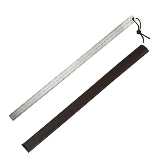 Extra lange Stahl-Messlineale, 5 mm dick, widerstandsfähiges Werkzeug mit klarer Skala für genaue Holzbearbeitung und Designs, Stahllineal mit Holzverbund-Design von Cnrfeoap