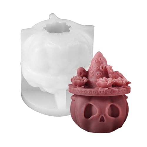 Halloween Silikonform Für Kerzenseife Home Dekoration Harz Basteln Schädel Kürbisform von Cnrfeoap