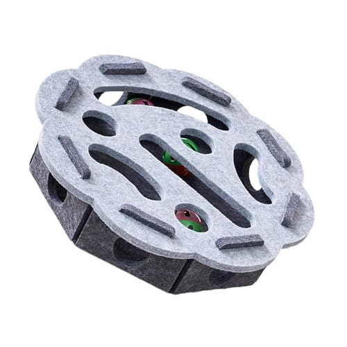 Interaktives Katzen-Puzzle-Box-Spielzeug mit Löchern und Glocken für geistige Stimulation, Indoor-Spiel, Filzstoff-Design, Katzen, geistige Stimulationsspielzeug von Cnrfeoap