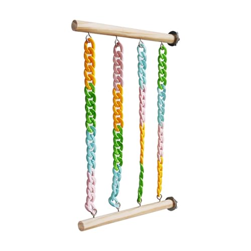 Interaktives Zuckergleiter Übungsspielzeug aus Holz, Klettergerüst, bunte Kettenschaukel, Hängeregal für Käfig, Unterhaltung, Zuckergleiter, Kauspielzeug von Cnrfeoap