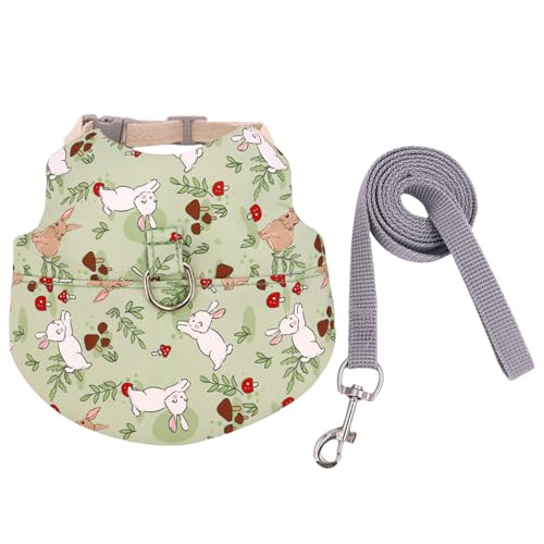 Kaninchen-Trainingsweste, verstellbar, für kleine Tiere, Leine, Outdoor-Walking-Geschirr, Haustier-Traktionsset, Kleintierbedarf von Cnrfeoap