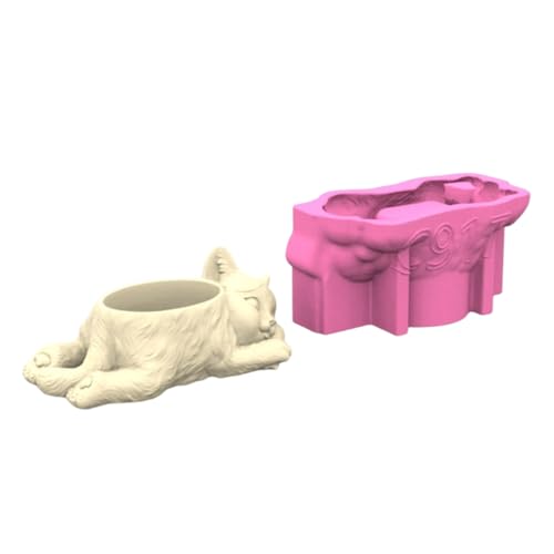Mehrzweck Silikonform Pflanzerform Formen Harz Beton Crafting Formen Katzen Designs Saftige Töpfe Form Silikon Textur von Cnrfeoap