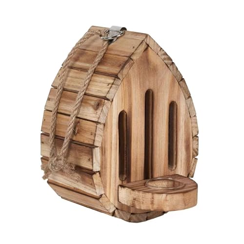 Natürliches Holz-Schmetterlingshaus zum Aufhängen, Lebensraum mit Futterplattform für Garten, Wildtiere, Holz-Schmetterlingshaus mit Futterplattform von Cnrfeoap