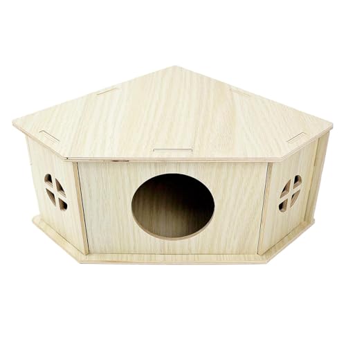 Unregelmäßige Form Holz Hamsterkäfig Interaktion Familie Aktivität Kleintiere Montage Unterstand Haus für Käfig Dekoration Naturholz Hamster Shelter von Cnrfeoap