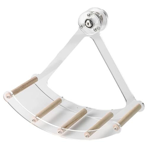 Vogelsitzstange aus Edelstahl, mit Holz-/Metallstab, für Papageien, Nymphensittiche und kleine Haustiere, mit Laufrad mit Ständer von Cnrfeoap