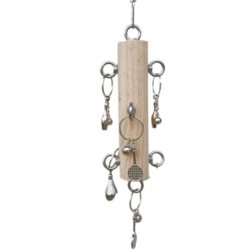Vogelspielzeug zum Zerreißen von Vögeln, Käfig, Holzstange mit Metallringen, für kleine Vogelkäfige, Bereicherung für Papageien, Kauspielzeug Vogelspielzeug zum Zerreißen von Vögeln, Käfig, Holzstange mit Metallringen, für kleine Vogelkäfige, Bereicherung für Papageien, Kauspielzeug von Cnrfeoap
