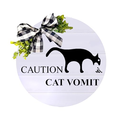 Wasserfestes Hinweisschild mit Aufschrift "Cats Vomit" aus Holz, für einfache Reinigung und Langlebigkeit von Cnrfeoap