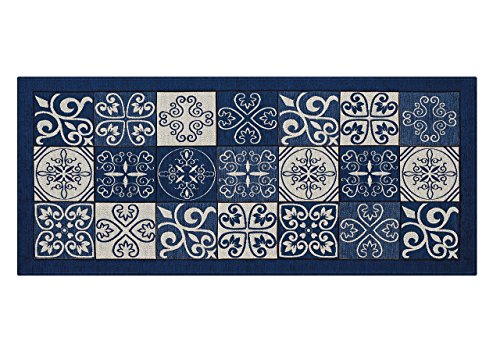 Suardi Küchenläufer im Majolika-Design 55x190 blau von Co.Ingros.Tex