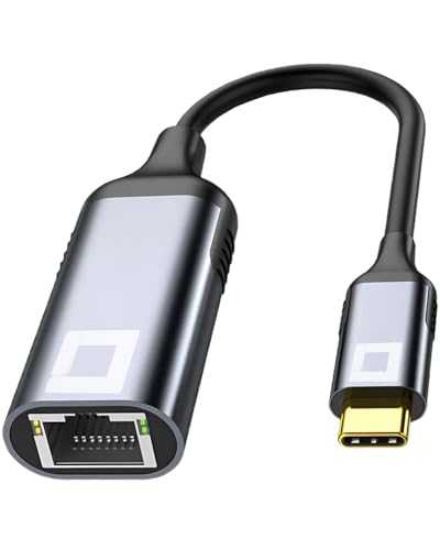 CO2 USB-C zu Ethernet Adapter, Gigabit RJ-45 LAN 10/100/1000 Mbps, Plug & Play, LED-Anzeigen, Realtek RTL8153 Chip, Aluminium Space Gray, Kompatibel mit MacBook, PC, TV Box (USB-C) CO2 USB-C zu Ethernet Adapter, Gigabit RJ-45 LAN 10/100/1000 Mbps, Plug & Play, LED-Anzeigen, Realtek RTL8153 Chip, Aluminium Space Gray, Kompatibel mit MacBook, PC, TV Box (USB-C) von Co2