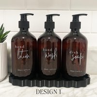 3-Teiliges Amber Küchenflaschen-Set - Spülmittel, Handwäsche, Handlotion 500 Ml Pumpflaschenspender Küche Tidy Küchenorganisation von CoCreativeDesign