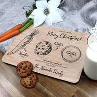 Personalisierte Weihnachtsmann Platte Treat Holztablett | Brett Tablett Milch Zu Weihnachten Tafel Schneidebrett Weihnachtsschmuck von CoCreativeDesign