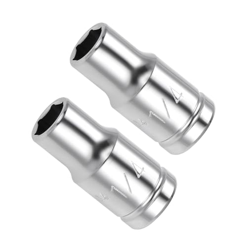 CoCud 6-Punkt-Steckdose, 1/4"-Antrieb 1/4" tief, polierter verchromter CR-V SAE-Standard-Flachschlag-Steckschlüssel - (für Ratschen Autoreparatur), 2 Stück von CoCud