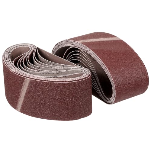 CoCud 76mm x 457mm Schleifband, 24 Stück 40/60/80/120/150/240 Körnung Messerschärferbänder Arbeitsschärfen für Bandschleifer Messer Schnitzwerkzeug Metallbearbeitung von CoCud