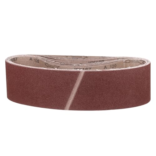 CoCud 76mm x 610mm Schleifband, 10 Stück 120 Körnung Messerschärferbänder Arbeitsschärfen für Bandschleifer Messer Schnitzwerkzeug Metallbearbeitung von CoCud