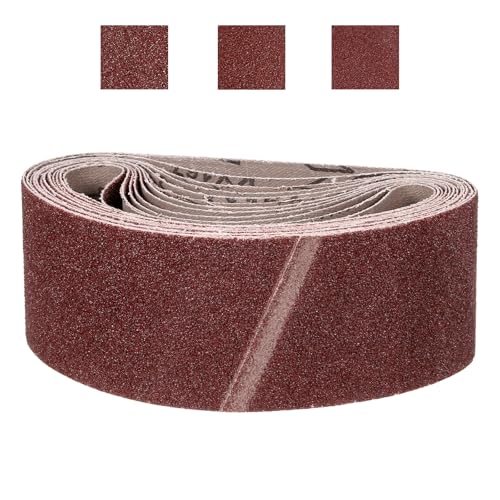 CoCud 76mm x 610mm Schleifband, 15 Stück 40/80/120 Körnung Messerschärferbänder Arbeitsschärfen für Bandschleifer Messer Schnitzwerkzeug Metallbearbeitung von CoCud