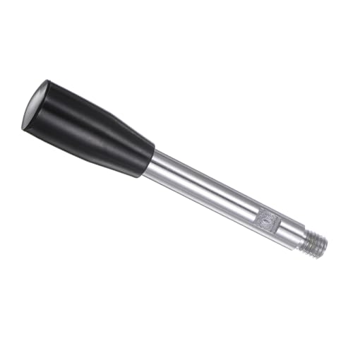 CoCud Drehkurbel Spannhebel, M10 Gewinde 125mm Länge, verchromter langer Arm Handradgriff Schwarz - (Anwendungen: für Drehmaschinen) von CoCud