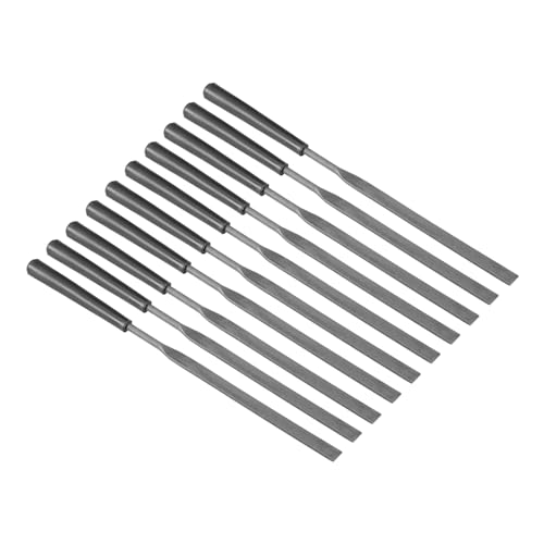 CoCud Flache Nadelfeile, Schaftgröße 0,12", Gesamtlänge 5,5", Stahlraspeln mit rutschfestem Griff - (Anwendungen: für Werkstätten), 10 Stück von CoCud
