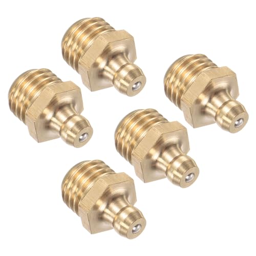 CoCud Gerader Schmiernippel aus Messing | M12x1,5mm metrisch | Hydraulischer Schmiernippel - (Anwendungen: zum Ersetzen fehlender oder gebrochener Ölnippel), 5 Stück von CoCud
