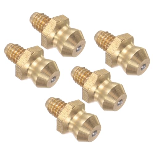 CoCud Gerader Schmiernippel aus Messing | M4x0,7mm Metrisch | Hydraulischer Schmiernippel - (Anwendungen: Zum Ersetzen fehlender oder gebrochener Ölnippel), 5 Stück von CoCud