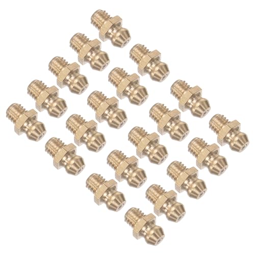 CoCud Gerader Schmiernippel aus Messing | M6x1mm Metrisch | Hydraulischer Schmiernippel - (Anwendungen: Zum Ersetzen fehlender oder gebrochener Ölnippel), 20 Stück von CoCud