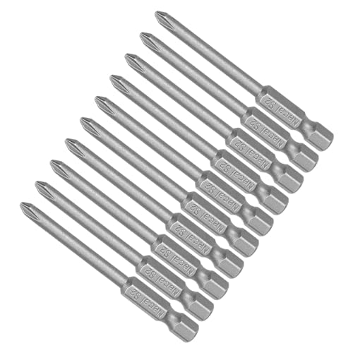 CoCud Kreuzschlitz Kreuz Schraubendreher Bits 4mm PH1 65mm Lang 1/4" Sechskant Schaft S2 Magnetisch Kreuzschlitz Bohrspitze - (Verwendung: für Leistung Schlagschrauber) 10Stk von CoCud