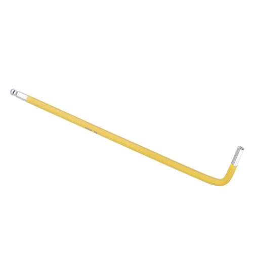 CoCud L-förmiger Kugelkopf-Innensechskantschlüssel, 4mm metrisch, S2-Stahl, L-förmiger langer Arm Sechskantschlüssel Gelb - (für Heimreparaturen und mechanische Wartung), 1 Stück von CoCud