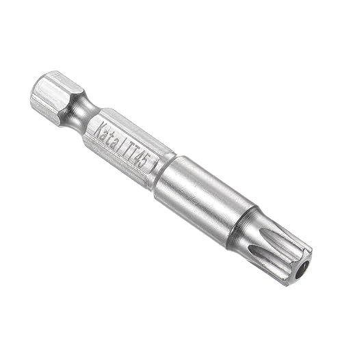 CoCud Magnetisch Stern 7 Punkte Bits TT45 Kopf 1/4" Sechskant Schaft 2" Länge S2 Stahl 5 Punkte Manipulationssicher Torx Schraubendreher Bits - (Verwendung: für Elektroschrauber) 1Stk von CoCud