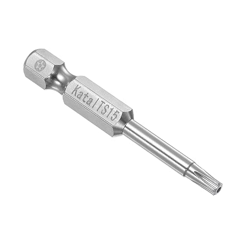 CoCud Magnetisch Torx Bits T15 Kopf 1/4" Sechskant Schaft 2" Länge S2 Stahl 5 Punkte Manipulationssicher Stern Schraubendreher Bits - (Verwendung: für Elektroschrauber) 1Stk von CoCud