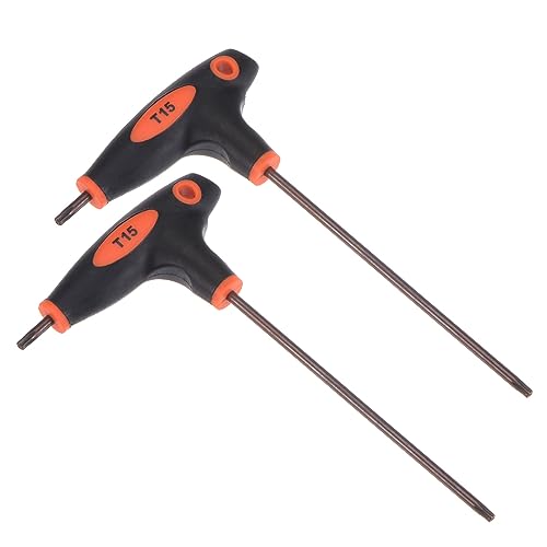CoCud Manipulationssicherer Torx-Schlüssel T15 Torx S2 Stahl T-Handgriff Stern Schraubenschlüssel Schwarz - (Verwendung: für Grundlegende Hausreparaturen und Mechanische Wartung) 2Stk von CoCud