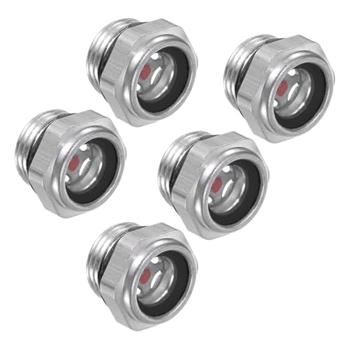 CoCud Ölschauglas für Luftkompressor | M18x1.5mm Gewinde | Aluminium Sechskant Ölstandsanzeige Fenster - (Anwendungen: für Getriebefittings), 5 Stück von CoCud