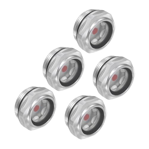 CoCud Ölschauglas für Luftkompressor | M30x1.5mm Gewinde | Aluminium Sechskant Ölstandsanzeige Fenster - (Anwendungen: für Getriebefittings), 5 Stück von CoCud