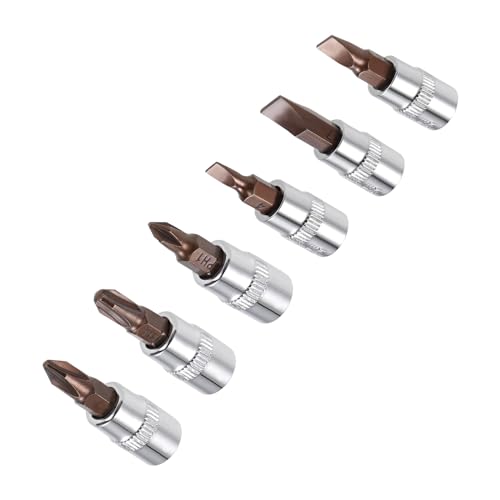 CoCud Phillips/Slotted Bit-Steckschlüssel-Set, #1-#3, FD4-FD7 Bit 1/4"-Antrieb, S2-Stahl wärmebehandelte CR-V-Steckdose - (Anwendungen: für Befestigungselemente) von CoCud