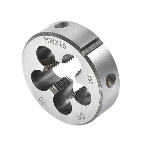 CoCud Rundes Gewindereparatur-Schneideisen, M18x1.5 Schneideisen 45mm Außendurchmesser, Legierter Werkzeugstahl Linksgewinde-Zylindrisches Gewindewerkzeug mit 5 Spanlöchern CoCud Rundes Gewindereparatur-Schneideisen, M18x1.5 Schneideisen 45mm Außendurchmesser, Legierter Werkzeugstahl Linksgewinde-Zylindrisches Gewindewerkzeug mit 5 Spanlöchern von CoCud