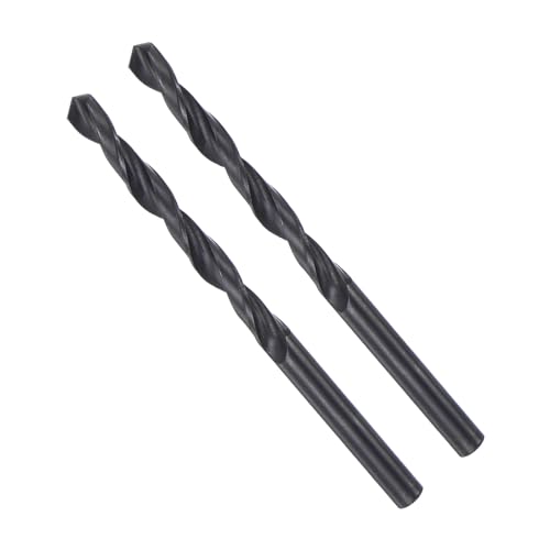 CoCud Spiralbohrer, 5,3 mm Schneiddurchmesser 0,21" Schaft, Hochgeschwindigkeitsstahl Schwarzoxid-Beschichtung Jobber Bit Set (Anwendungen: für Metall Holz Kunststoff), 2 Stücke von CoCud