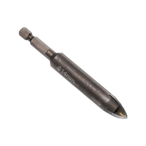 CoCud Titan-Mauerwerk-Bohrer, 14 mm Schneiddurchmesser 94 mm Länge 1/4" Sechskantschaft Karbid-Kreuzspitze Betonbohrer Gelb - (für Holz Glas Ziegel Zement), 1 Stück von CoCud